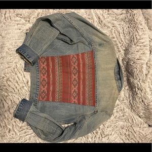 American Eagle Printed Denim Jacket